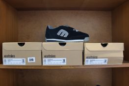 Three pairs of boxed as new Etnies Lo-Cut II LS in dark navy (UK 9).
