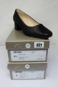 Two pairs of women's boxed as new Peter Kaiser Pammi Heels Notte (5 & 5.5).