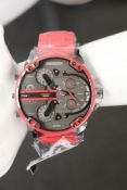 A man's as new Diesel DZ7370 Daddy 2.0 Red Chronograph 57mm Watch (No Case).