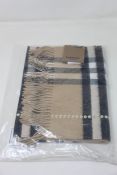 An as new Burberry sequined check cashmere scarf (Article 8050535 - RRP £484).