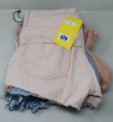 Six as new Levi's 501 Denim Shorts (Sizes 1x 36, 3x 28 and 2x 27).