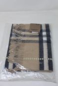 An as new Burberry sequined check cashmere scarf (Article 8050535 - RRP £484).