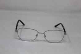 Five pairs of women's Palazzo SP11 C1 50 - 16 -130 silver metal glasses frames with blue sparkle