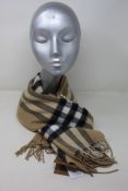 An as new Burberry sequined check cashmere scarf (Article 8050535 - RRP £484).
