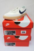 Two pairs of boxed as new Nike Killshot 2 Leather in Sail/Midnight Navy (UK 7.5).