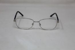 Five pairs of women's Palazzo SP11 C1 50 - 16 -130 silver metal glasses frames with blue sparkle