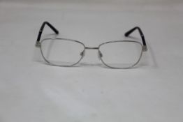 Five pairs of women's Palazzo SP11 C1 50 - 16 -130 silver metal glasses frames with blue sparkle