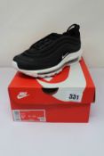A pair of boxed as new Nike Air Max 97 in black/white (UK 5).