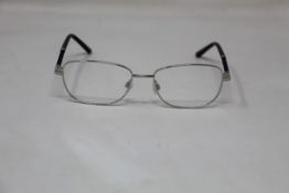 Five pairs of women's Palazzo SP11 C1 50 - 16 -130 silver metal glasses frames with blue sparkle