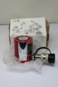 A boxed as new BVA Hydraulics HL1001 10 ton low profile cylinder (10,000 PSI, 700 BAR).
