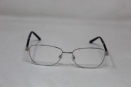 Five pairs of women's Palazzo SP11 C1 50 - 16 -130 silver metal glasses frames with blue sparkle