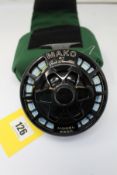 A pre-owned Mako by Jack Charlton Model 9550 inshore fly fishing reel in Black on Matte Black (12WFF