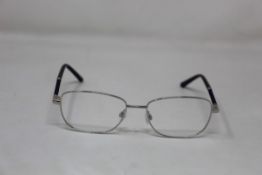 Five pairs of women's Palazzo SP11 C1 50 - 16 -130 silver metal glasses frames with blue sparkle