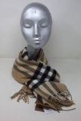 An as new Burberry sequined check cashmere scarf (Article 8050535 - RRP £484).