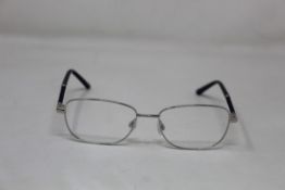 Five pairs of women's Palazzo SP11 C1 50 - 16 -130 silver metal glasses frames with blue sparkle