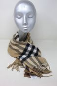 An as new Burberry sequined check cashmere scarf (Article 8050535 - RRP £484).