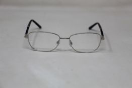 Five pairs of women's Palazzo SP11 C1 50 - 16 -130 silver metal glasses frames with blue sparkle