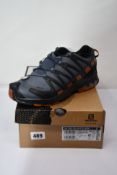 A pair of men's boxed as new Salomon XA Pro 3D GTX Wide Hiking Shoes in ebony/caramel (UK 9.5).