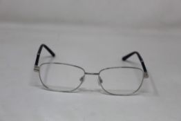 Five pairs of women's Palazzo SP11 C1 50 - 16 -130 silver metal glasses frames with blue sparkle