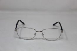 Five pairs of women's Palazzo SP11 C1 50 - 16 -130 silver metal glasses frames with blue sparkle