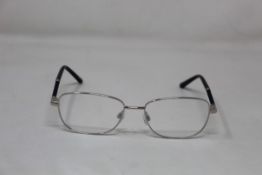 Five pairs of women's Palazzo SP11 C1 50 - 16 -130 silver metal glasses frames with blue sparkle