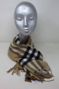 An as new Burberry sequined check cashmere scarf (Article 8050535 - RRP £484).