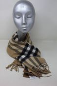 An as new Burberry sequined check cashmere scarf (Article 8050535 - RRP £484).