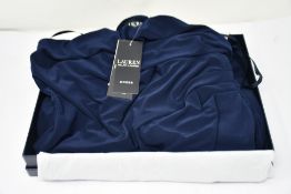 A women's as new Ralph Lauren Jersey One-Shoulder Gown in navy (Size 6).