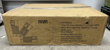 A boxed as new Power Solve Xi1500LR CE UPS (P/N: 949-01101-11) (Box opened, some damage to box. Grad