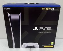 A boxed as new Sony PlayStation 5 Digital Edition Console (EU8 CFI-1116B 01Y 220-240V EAN: 711719828