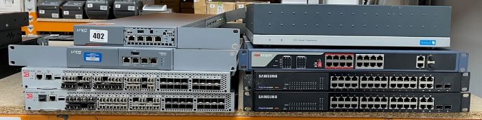 COLLECTION ONLY: Eight pre-owned networking items- 2 x Juniper Junos Pulse Gateway 4610 MAG4610, 2 x