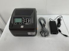 A pre-owned Zebra ZD500 300dpi Thermal Label Printer (P/N:ZD50043-T1E200FZ) (PSU included).