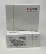Two boxed as new Signia Motion 13 5Nx Digital Hearing Aids in Silver (REF: 10953694 HA MOTION 13 5NX