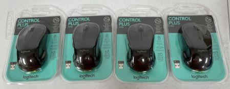 Four boxed as new Logitech M510 Wireless Mice (P/N: 910-001822 EAN: 10097855066593).