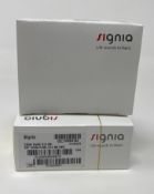Two boxed as new Signia CROS Pure 312 Nx Digital Hearing Aids in Silver (REF: 109541 SET CROS PURE 3
