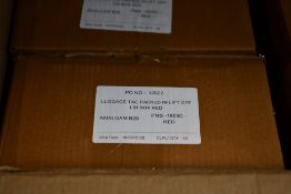 Six boxes of thirty four Maker's Mark luggage tags in red.