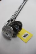 Three as new Callaway Jaws Wedge Golf Clubs to include: 1x Jaws MD5 46 10S, 1x Jaws MD5 58 8C and 1x