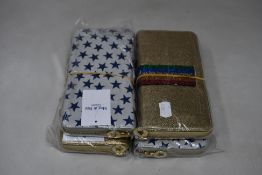 Six as new Meg & Bee London Major Money Kit purses (RRP £95 each).