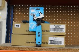 Twelve OX Pro Brick Joint Rakes (031003) and four OX Pro Adjustable Wrenches 10in/250mm (OX-