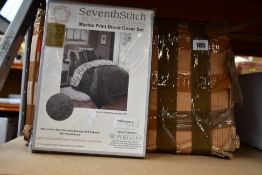 Ten as new Seventh Stitch Marble Print Duvet Cover Sets (King).