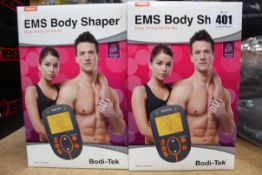 Twelve boxes of EMS Body Shaper On The Go body toning devices (Model BT-BOSH).