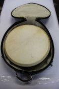 A pre-owned Brendon White Bodhran with case.