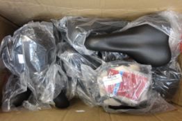 Six Keiser (Indoor bike) Pedal Combo-Sets and ten saddles, all as new.