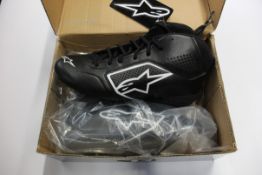 Three pairs of as new Alpinestars Tech-1 Start V2 Shoes in Black/White (Sizes 1x US 2.5, 1x US 4.5
