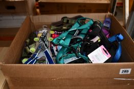 A large quantity of assorted as new dog harnesses and related to include Doodlebone Airmesh and