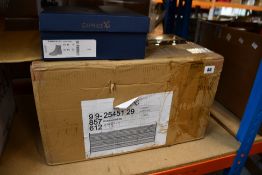 Six pairs of women's boxed as new Caprice Chelsea Boots in Ocean Suede (Various sizes UK 4-7.5).