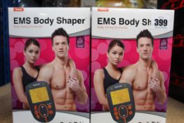 Twelve boxes of EMS Body Shaper On The Go body toning devices (Model BT-BOSH).
