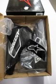 Three pairs of as new Alpinestars Tech-1 Start V2 Shoes in Black/White (Sizes 1x US 6, 1x US 7 and
