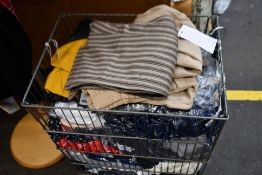 A basket full of miscellaneous as new clothing to include Polo Ralph Lauren, A.P.C, Maje and Tommy