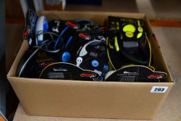 Thirteen assorted New Comfort and New Neon Flexi Dog Leads in various sizes along with three Flexi